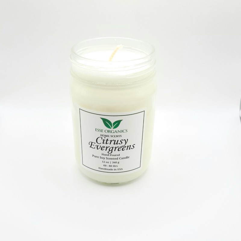 CITRUSY EVERGREENS SCENTED CANDLE